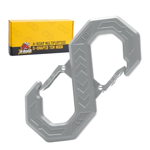 3/8" Tow Hook, S-Shaped Winch Hook, 33,000lbs Breaking Strength, G80 Heavy Duty Forged Steel, Fast Connect Winch Shackle Towing Hook for Trucks, SUVs, ATVs, Trailers, Gray - color: Gray