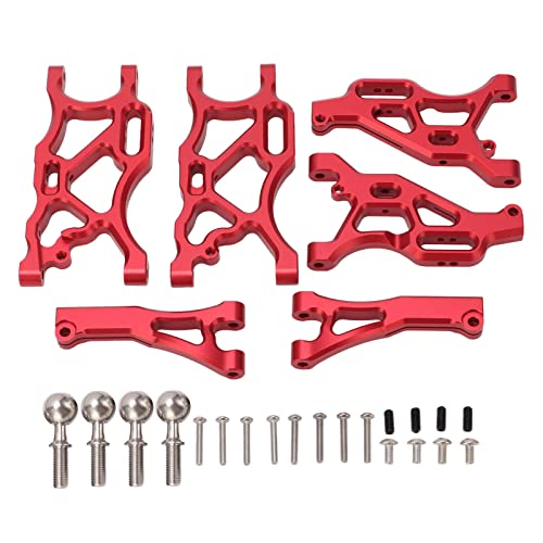 RC Suspension Arm Set Aluminum Alloy Front Rear Swing Arms with Ball Head Upgrade Kit for ARRMA 1/7 LIMITLESS INFRACTION 6S TYPHON 6S 1/8 RC Car Parts Accessories (Red) - color: Red