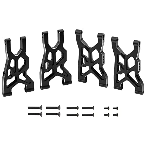 Metal Front & Rear Suspension Arms Set Upgrades Parts Compatible with Arrma 1/8 Infraction 4X4 MEGA/Vendetta 4X4 3S BLX RC Car (Black) - color: Black