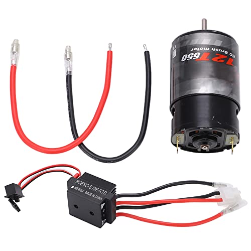 Alomejor 550 Brushed Motor with 320A ESC Set Car Copper Windings Strong Magnet, Bidirectional Bearings for RC Rock Crawler (12T) - size: 12T