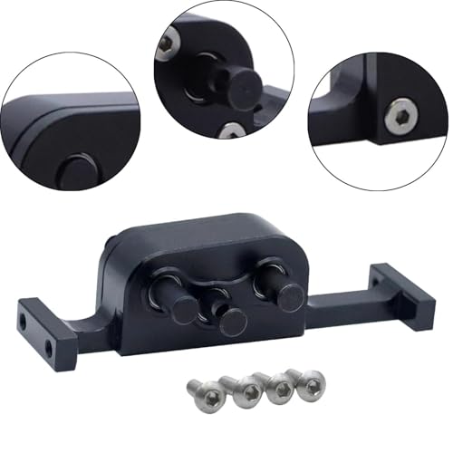 RC Car Transfer Case Chassis Gearbox Aluminum Alloy Crawler Metal Replacement DIY Kit Transfer Case with Steel Shaft Suitable for RC Rock Crawler, Black