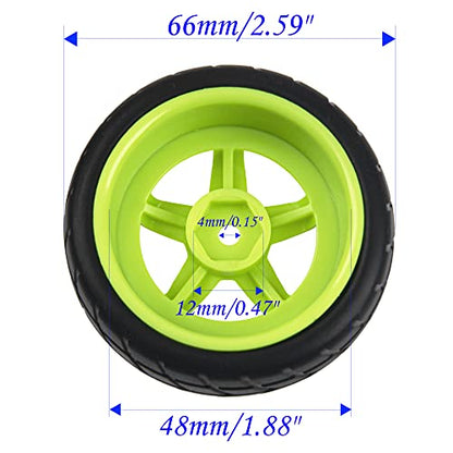 5-Spoke 12mm Hex Hub Wheel Rims & Rubber Tires Compatible with HSP Tamiya HPI Kyosho 1/10 On-Road Touring Car,WLtoys 1/14 144001 Traxxas 1/16 Slash RC 1/18 A959B Buggy (Green)
