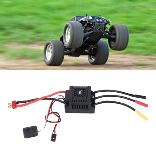 Brushless RC ESC Water Proof Electronic Speed Controller for 1/10 1/12 1/14 1/16 RC Cars, 2 to 3S Lipo Battery Compatible, High Performance, Easy Installation (45A)