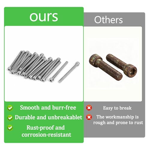 100 Pcs M3 x 40mm Socket Head Cap Screws Metric, Allen Socket Drive, 304 Stainless Steel, Full Thread, Bright Finish, Machine Thread - size: M3 x 40-100Pcs-Silver