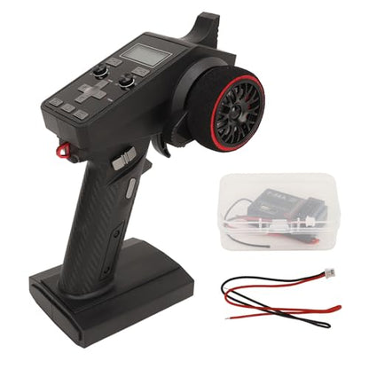 2.4GHz 6 Channel Transmitter Receiver, Professional RC Remote Controller for Car Boat 300m Ground Range, LCD Screen