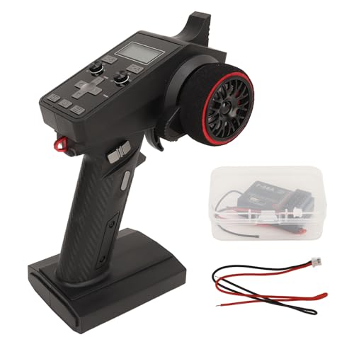2.4GHz 6 Channel Transmitter Receiver, Professional RC Remote Controller for Car Boat 300m Ground Range, LCD Screen