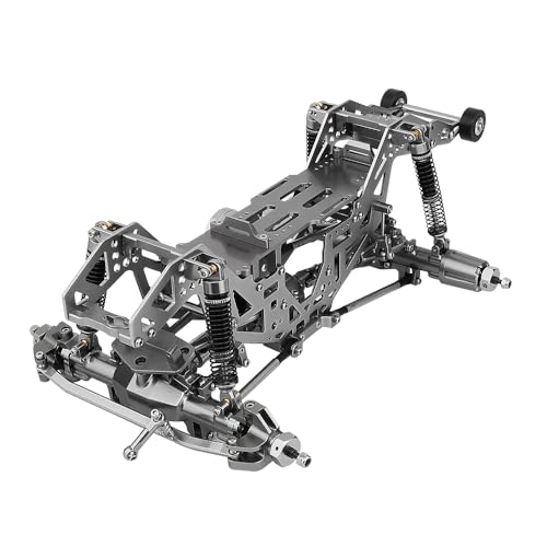 1:18 Metal Upgrade Chassis Frame with Axles Gearbox for RC LOSI Mini LMT 1/18 Digger Monster Truck Brushed RTR LOS01026 Metal Upgrade Parts (Gray) - color: Gray