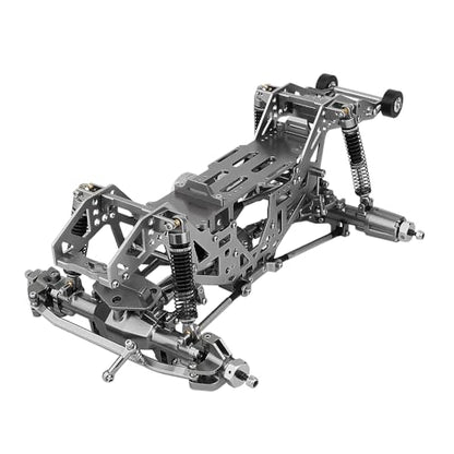 1:18 Metal Upgrade Chassis Frame with Axles Gearbox for RC LOSI Mini LMT 1/18 Digger Monster Truck Brushed RTR LOS01026 Metal Upgrade Parts (Gray) - color: Gray