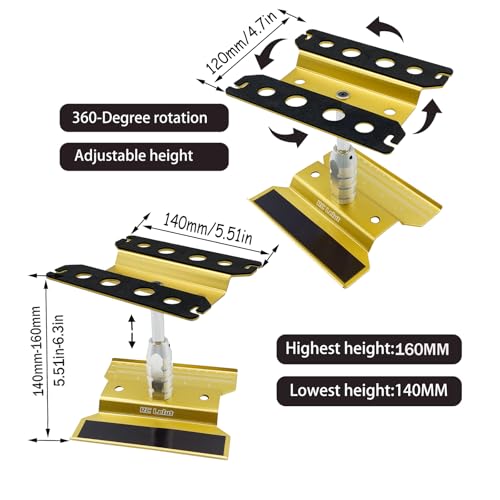 RC Car Stand RC Repair Stand 360 Degree Rotation Lift or Lower for Traxxas Arrma Redcat Axial RC4WD HSP Losi 1/8 1/10 1/12 1/16 Scale RC Crawler Car Truck Buggies (Gold) - color: Gold