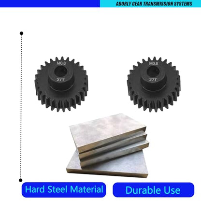 2Pcs Hard Steel 32P 0.8M 27T Pinion Gear Motor Gear 5mm Shaft for Traxxas Udr Pinion Gear 5647 Upgrade Parts