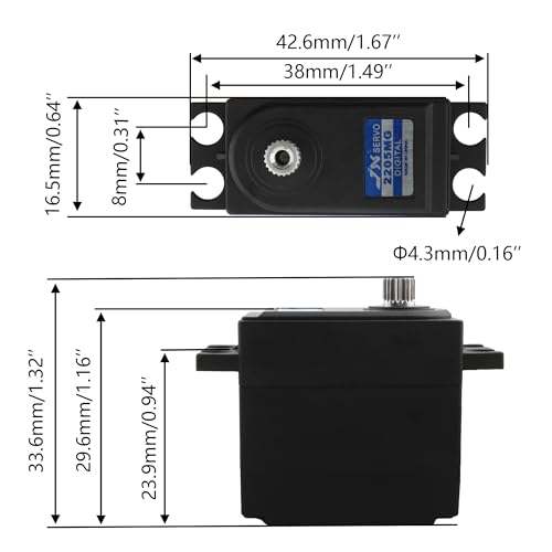 14701B Upgrade 4.6KG Metal Gear High Digital Steering Servo Spare Parts Accessories for 1/14 Scale H14BM 14210 14209 JC14EP HP141 HP141S RC Cars Trucks - color: 4.6kg