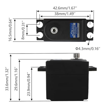 14701B Upgrade 4.6KG Metal Gear High Digital Steering Servo Spare Parts Accessories for 1/14 Scale H14BM 14210 14209 JC14EP HP141 HP141S RC Cars Trucks - color: 4.6kg
