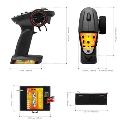 GOUPRC 2 in 1 ESC & Receiver with 3CH 2.4GHz RC Transmitter ESC Remote Controller Receiver Combo for Axial SCX24 RC Car - style: 3CH Transmitter & Receiver
