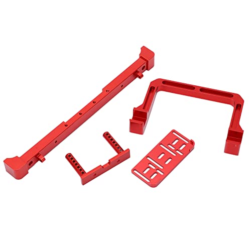 1/10 Scale RC Car Front Bumper Aluminum Alloy Anti Collision Bar with Winch Mount for SCX10 90046 90047 103007 RC Crawler Accessories (Red)