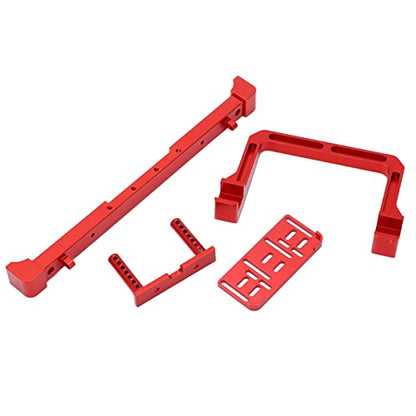 1/10 Scale RC Car Front Bumper Aluminum Alloy Anti Collision Bar with Winch Mount for SCX10 90046 90047 103007 RC Crawler Accessories (Red)