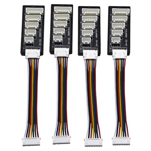 Blomiky 4 Pack JST-XH-7P to 2S-6S Adapter Board and Balace Socket Cables for B6 B6AC C150 T240 T400 Lithium Battery Charge/XH-7P Board *4