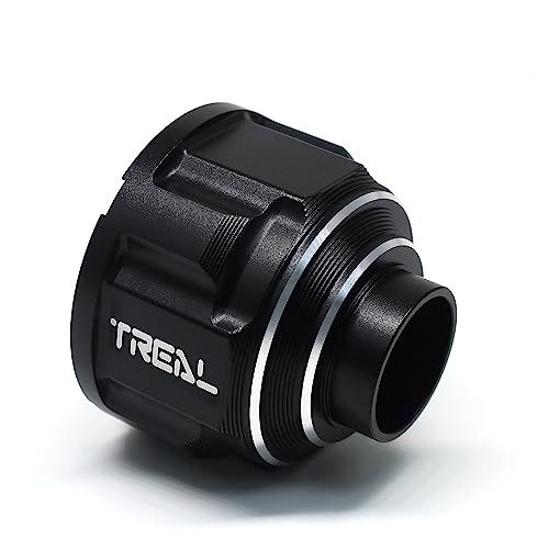 TREAL Aluminum 7075 Front & Rear Diff Housing Case CNC Machined Upgrades Compatible with XRT & XMAXX (Black) - color: Black