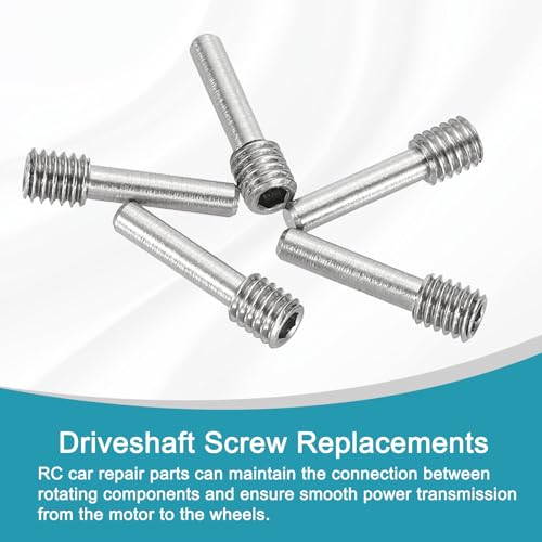 MECCANIXITY 5 Pack Driveshaft Screw Pins, M4x15x4.5mm Universal Stainless Steel Drive Shaft Screw Pins, RC Car Repair Parts for Electric Car/Truck Replacement - size: M4x15x4.5mm