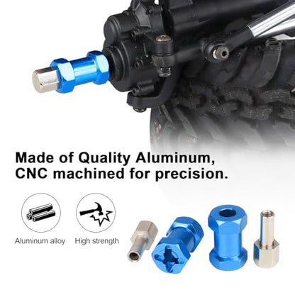 4-Pack HobbyPark 12mm Wheel Hex Drive Hubs Combiner Coupler Aluminum 20mm Offset Extension for 1/10 RC Crawler Car Parts (Blue) - color: Blue, size: 20mm Length