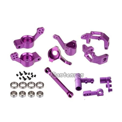 Aluminum RC Steering Knuckle Hub Upgrade Parts Kits 102210 102010 102011 102212 102012 Part Compatible with HSP Redcat Racing Lightning Volcano EPX Monster 1/10 RC Model Car Truck (Purple) - color: Purple