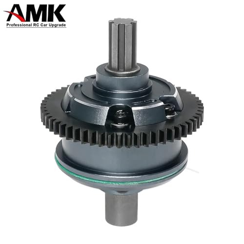 AMK 57T Metal Center Diff Set, Replaces ARRMA ARA311165 Steel Center Differential, Compatible with Arrma 1/10 Kraton Outcast 4S V2 BLX, 1/8 Mojave 4S BLX – Upgrade Parts & Accessories (Blue) - color: Blue