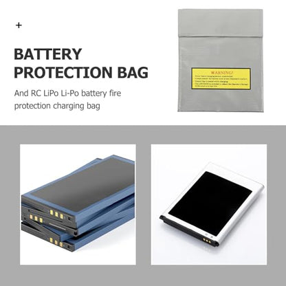 Sewroro Lipo Battery Fireproof Bag Rc Battery Safety Charge Pouch Fire-Resistant Storage Sack for Charging and Storing Lipo Packs Protects Workshop Home and Family 9.05X7.08In