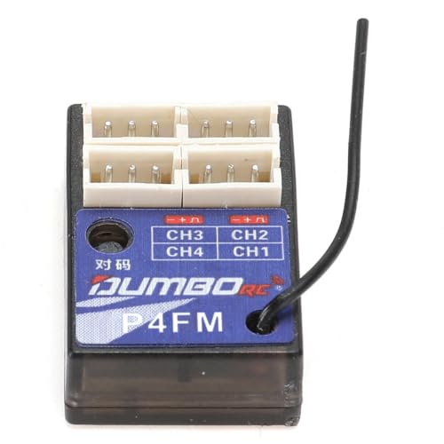 Helidirect DUMBORC P4FM 4 Channel Mini Micro RC Receiver 2.4GHz for RC Car Boat Tank – Compact Remote Receiver No Gyro