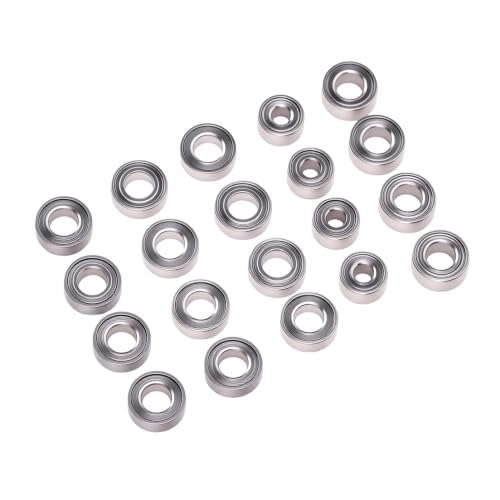 Dpofirs Stainless Steel Upgrade Bearing Kit 20-Piece | 3x6x2mm 3x6x2.5mm 2x5x2.5mm for Axial SCX30 RC Crawler