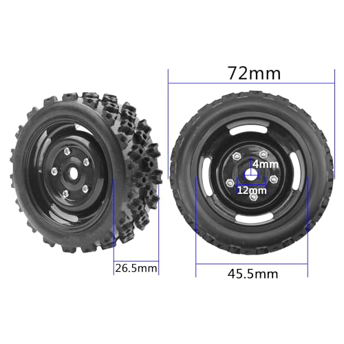 ShareGoo 4Pcs 1/10 On Road Tires & Plastics Wheel Rims 12mm Hex Compatible with Tamiya TT01 Kyosho Sakura D3 Traxxas 4Tec 2.0 1/10 RC On Road Racing & Touring Car (Black)