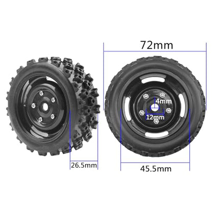 ShareGoo 4Pcs 1/10 On Road Tires & Plastics Wheel Rims 12mm Hex Compatible with Tamiya TT01 Kyosho Sakura D3 Traxxas 4Tec 2.0 1/10 RC On Road Racing & Touring Car (Black)