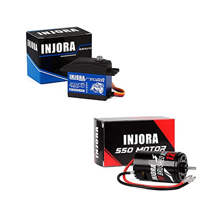 INJORA RC Motor 550 Brushed Motor and Servo 35KG High Torque Servo for RC Car Models Crawler Truck