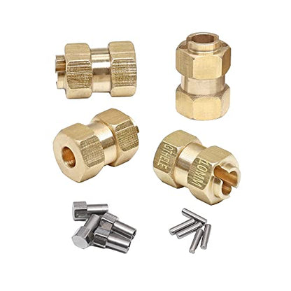 Brass Wheel Hex Hub 10mm(+6mm) Extenders Adaptor Set for 1/18 TRX4M Redcat Ascent18 Upgrade Parts RC Crawler Car