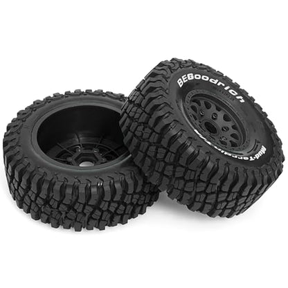 1/8 1/10 RC Short Course Truck Tires 4.96" OD Monster Truck Tires 12/14/17mm Hex Fit for 1:8 Off Road Truck Car Traxxas Slash 2WD 4×4 Rc4wd Arrma Mojave4S Senton Axial Losi Redcat (Black) - color: Black