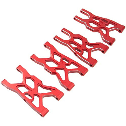 Metal Front & Rear Suspension Arms Set Upgrades Parts Compatible with Arrma 1/8 Infraction 4X4 MEGA/Vendetta 4X4 3S BLX RC Car (Red) - color: Red