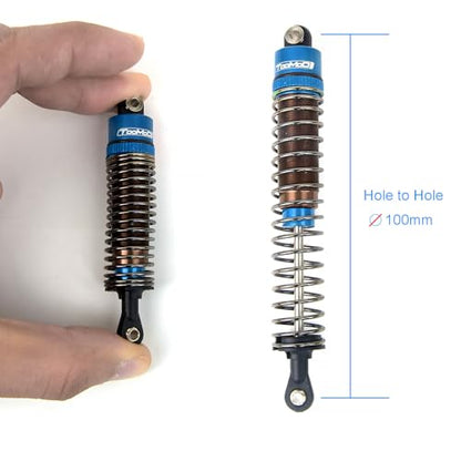 1/10 100mm RC Oil filled Shock Absorbers kit for Tamiya Bullhead SuperClod Buster TRX4 Axial SCX10 D90 Crawler Truck Car Upgrades Replace Parts (Blue) - color: Blue