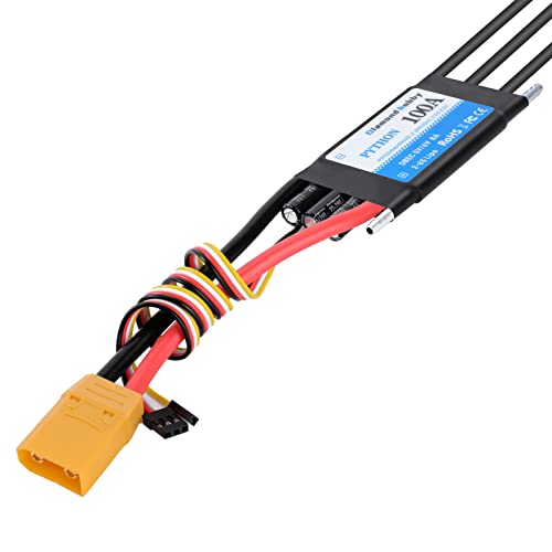 DH 100A 2-6S Waterproof Brushless ESC Electronic Speed Controller with 5V/6V 8A BEC and XT90 4.0mm Banana Head Connector for Model Ship RC Boat - size: 100A