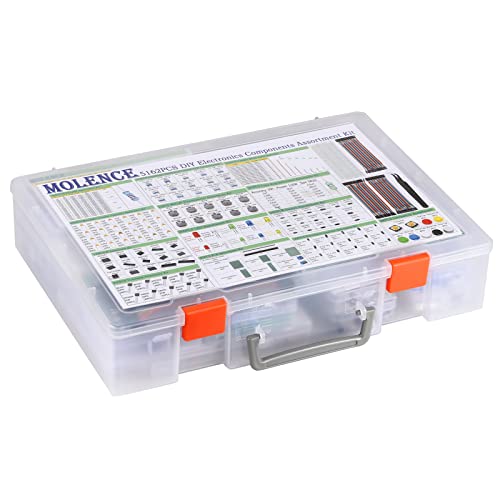 5162pcs DIY Electronics Components Kit Assortment | Resistor, Inductor, Capacitor, LED, Triode, ICS, Diodes, PCB, Potentiometer, Pin Header, Jumper Wire, Terminals, Tactswitch
