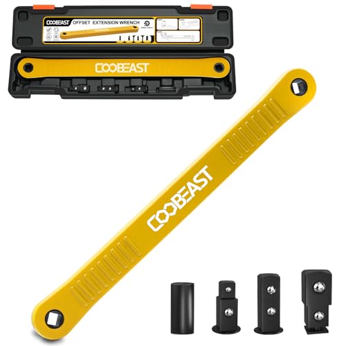 3/8" Offset Extension Wrench Impact Ready Socket Extender Tool (Yellow) | Versatile 1/4",3/8", 1/2" Square Drive Adapters,Universal Extensions Wrench,,0° Swing Extender,for Small Place - color: Yellow