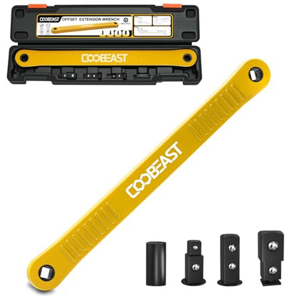 3/8" Offset Extension Wrench Impact Ready Socket Extender Tool (Yellow) | Versatile 1/4",3/8", 1/2" Square Drive Adapters,Universal Extensions Wrench,,0° Swing Extender,for Small Place - color: Yellow