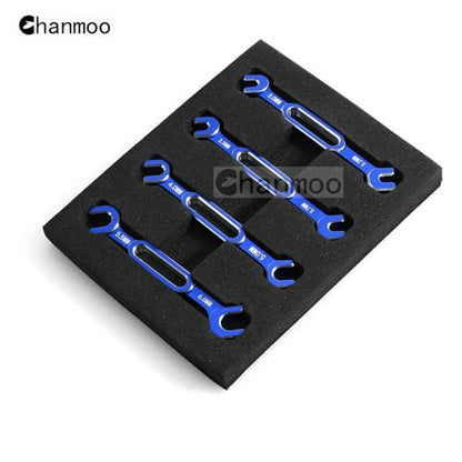 RC Aluminum Alloy Wrench Turnbuckle Nut Ball 3.0/3.2/3.5/3.7/4.0/5.0/5.5/6.0mm Joint Remover Universal Repair Tools Set For RC Crawler Truck Off Road Car Boat Drone Airplane (Bule) - color: Bule