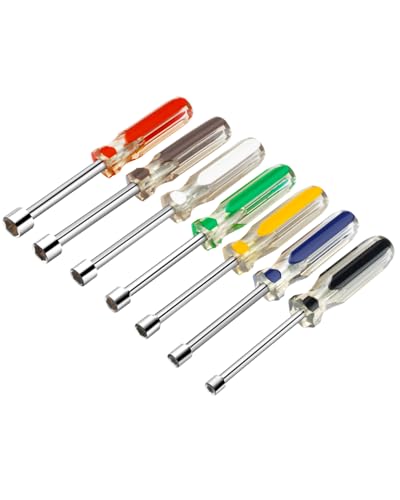 ROTATION 7pc SAE Nut Driver Set 5/16" to 1/4", CRV, Comfort Grip | Chrome Vanadium Steel, Comfort Grip, Automotive & Electrical Repair - style: SAE