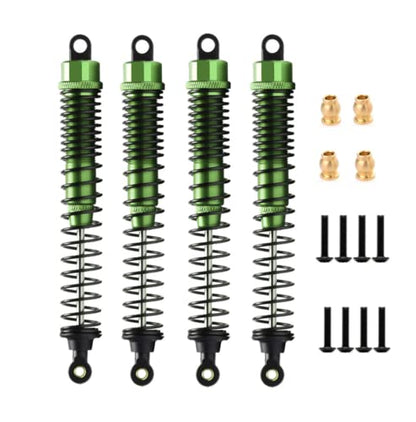 RC Shock Absorber Damper 130mm Adjustable for RC Car 1/10 Crawler Truck HPI HSP Losi Axial Tamiya Redcat Upgrade Part 4pcs/Set(Green) - color: Green