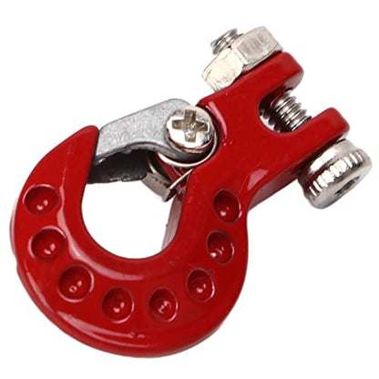 RC Winch Trailer Hook Set 2Pcs, Aluminum Alloy | Simulation Tow Hook | 1/10 Crawler Truck | SCX10 D90 Compatible| 18.5x11.5mm/0.7x0.5in(Red) - color: Red