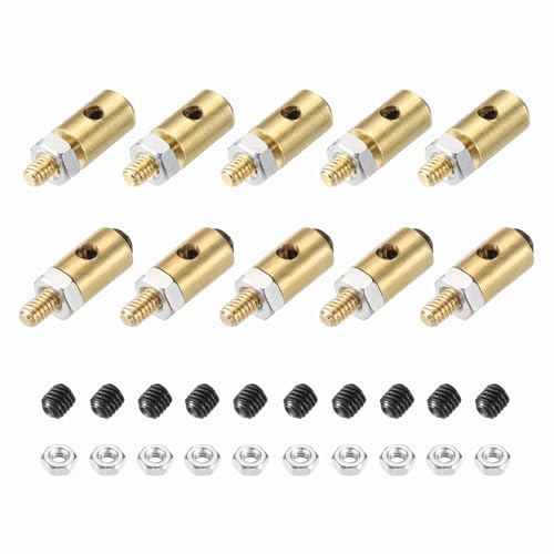 MECCANIXITY Linkage Stoppers Connecting Servo Arm, Push Rod with Nut and Screw for RC Airplane, D4x1.6mm D4x1.8mm 10 Pcs - size: D4x1.6mm; D4x1.8mm
