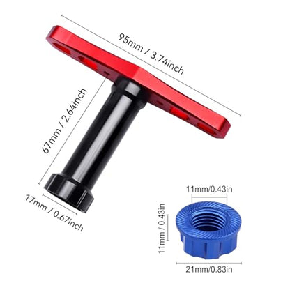 HobbyPark 17mm Hex Wheel Nuts Adapter with Wheel Hex Wrench Tool for Traxxas X-Maxx E-Revo E-Maxx Summit Monster Truck RC Tires (with Blue Nuts) - color: With Blue Nuts