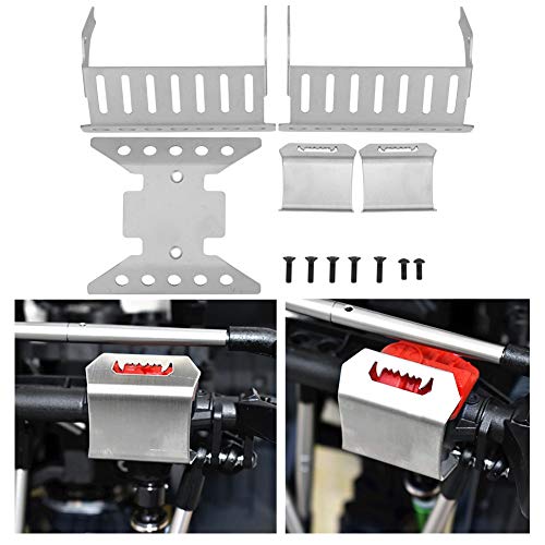 Scx10 Skid Plate Axial Scx10 Iii Base Camp Brass Diff Cover 5pcs Set Stainless Steel Axle Protective Plates Bottom Chassis Armor for Axial Scx10 Iii Axi03007 Rc Crawler