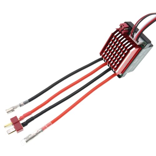 RC Car 60A Brushed ESC Electric Speed Controller 6V/2A BEC Compatible with Traxxas TRX4 TRX6 D90 HSP Tamiya Redcat Axial SCX10 HPI 4WD Truck 1/10 RC Truck Car Crawler (T-Plug Without Fan) - style: T Plug Without Fan