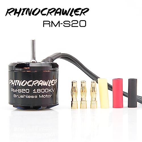 RhinoCrawler Crawler 3532 Outrunner Brushless Motor for 1/8 1/10 AM32 ESC80A RC Crawler Car LCG Chassis Axial SCX10 Traxxas TRX-4 MOA (RM-S20 1800KV) - style: RM-S20 1800KV