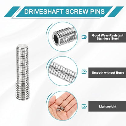 MECCANIXITY 8 Pack Driveshaft Screw Pins, M3x12x4.5mm Universal Stainless Steel Drive Shaft Screw Pins, RC Car Repair Parts for Electric Car/Truck Replacement - size: M3x12x4.5mm