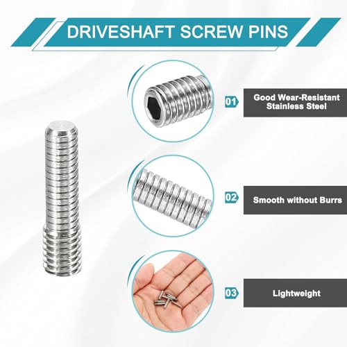 MECCANIXITY 8 Pack Driveshaft Screw Pins, M3x12x4.5mm Universal Stainless Steel Drive Shaft Screw Pins, RC Car Repair Parts for Electric Car/Truck Replacement - size: M3x12x4.5mm